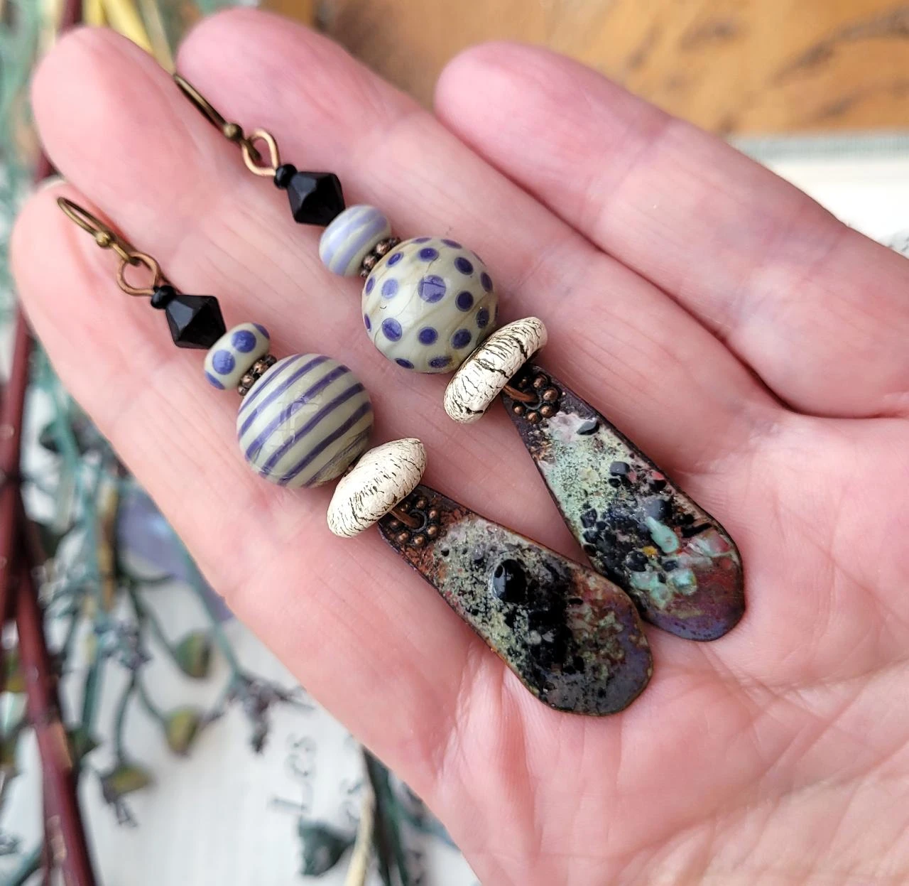 Handcrafted enamel earrings, lampworks, and artisan ceramics. – photo 4